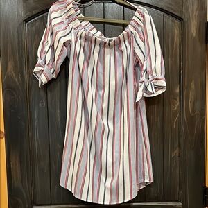 Colori Striped Off-Shoulder Women's Dress